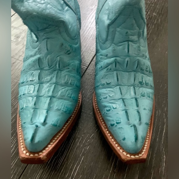 ♠️SOLD♠️ Linea de Oro Crocodile and Leather Cowboy Boots - Kids Size 12 - Picture 4 of 8